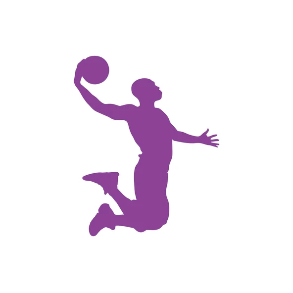 Basketbol Oynayan Adam Araba Sticker 17x17 Cm Mor ürün görseli 1