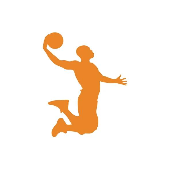 Basketbol Oynayan Adam Araba Sticker 17x17 Cm Turuncu ürün görseli 1