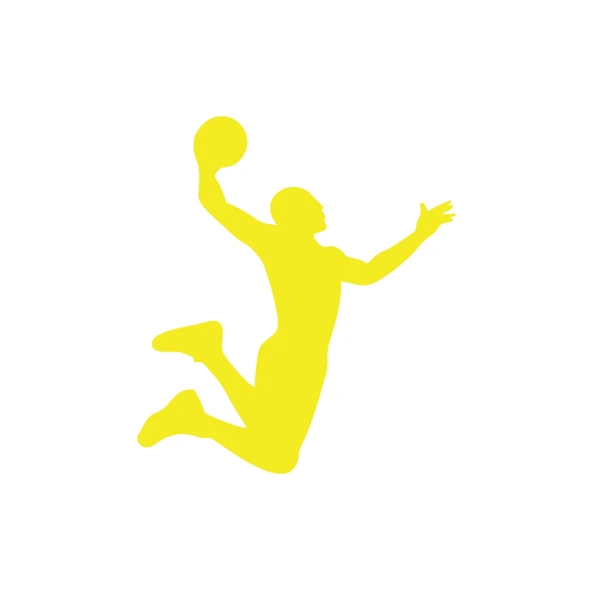 Basketbol Silüet Araba Sticker 17x17 Cm Sarı ürün görseli 1
