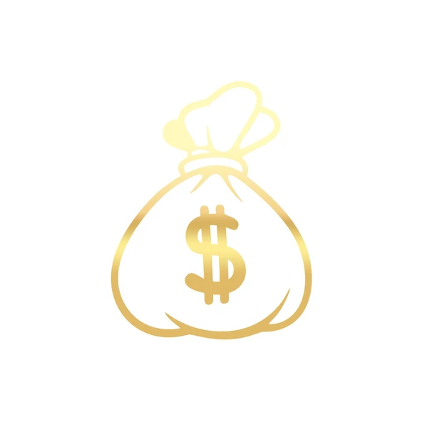 Dolar Para Çantası Araba Sticker 17x17 Cm Gold ürün görseli 1