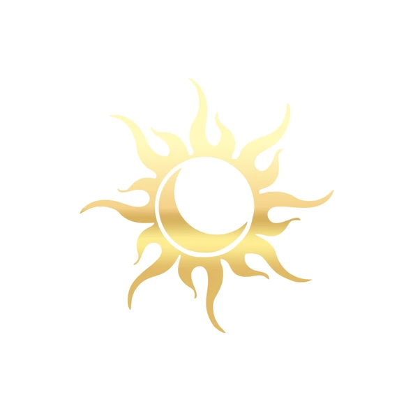 Güneş Ay Araba Sticker 17x17 Cm Gold ürün görseli 1