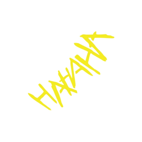 Hahah Araba Sticker 17x17 Cm Sarı ürün görseli 1