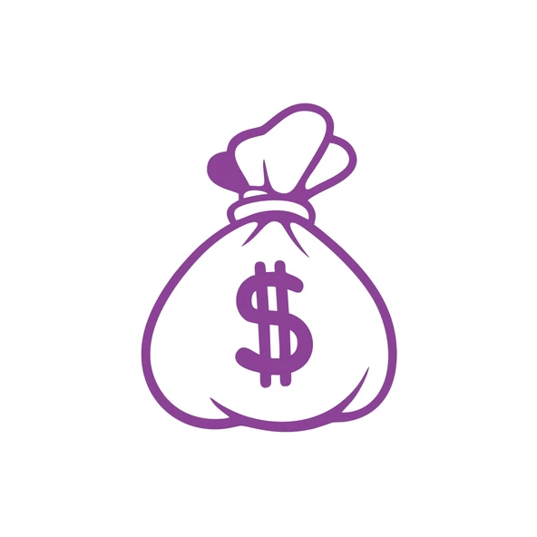 Dolar Para Çantası Araba Sticker 17x17 Cm Mor ürün görseli 1
