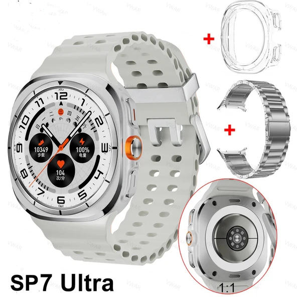 Spiface Sp7 Ultra Amoled Ekran Akıllı Saat Uzun Pil Ömürlü GÜMÜŞ KASA ürün görseli 1