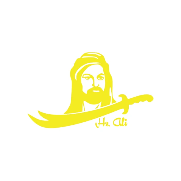 Zülfikar Hz Ali Araba Sticker 17x17 Cm Sarı ürün görseli 1