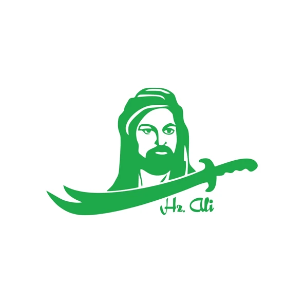 Zülfikar Hz Ali Araba Sticker 17x17 Cm Yeşil ürün görseli 1
