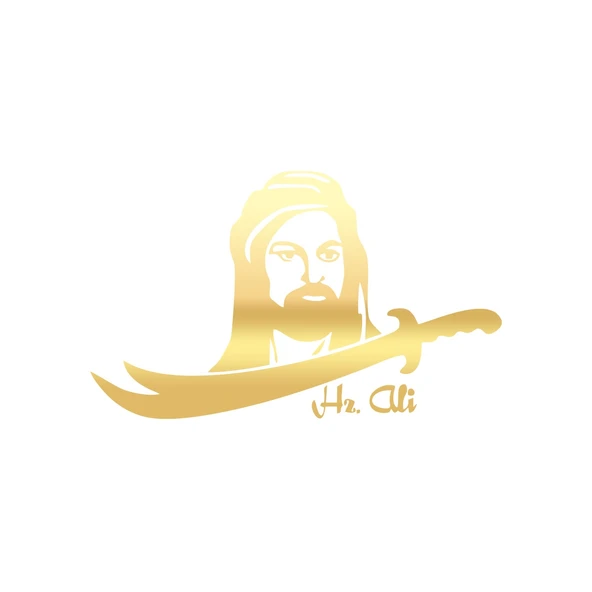 Zülfikar Hz Ali Araba Sticker 17x17 Cm Gold ürün görseli 1