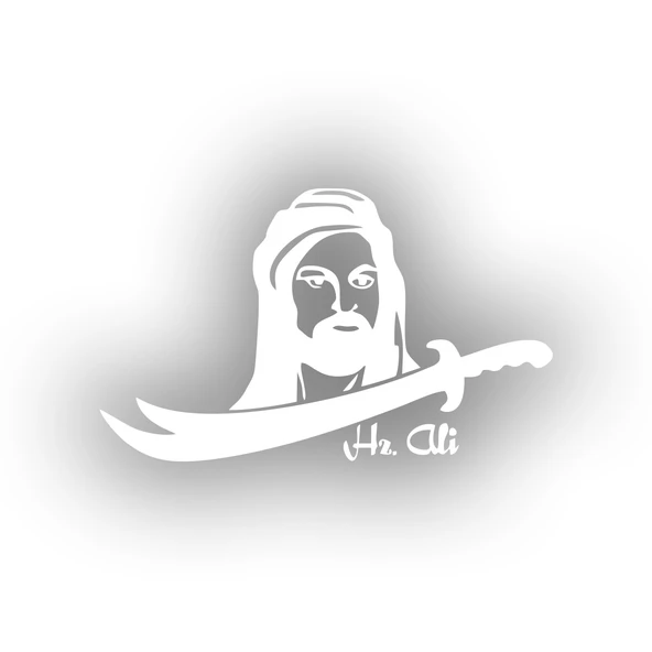 Zülfikar Hz Ali Araba Sticker 17x17 Cm Beyaz ürün görseli 1