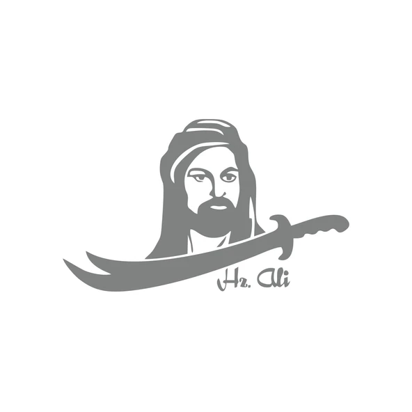 Zülfikar Hz Ali Araba Sticker 17x17 Cm Gri ürün görseli 1
