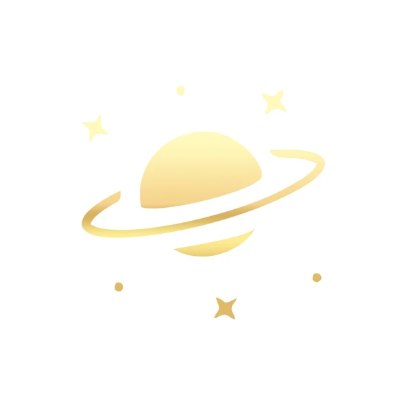 Saturn Araba Sticker 17x17 Cm Gold ürün görseli 1