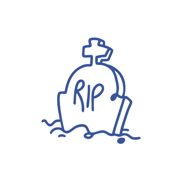 Rip Mezar Taşı Araba Sticker 17x17 Cm Mavi ürün görseli 1