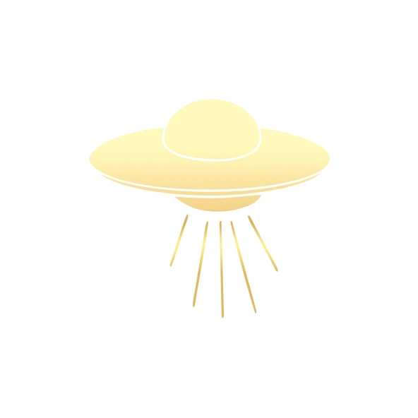 Ufo Araba Sticker 17x17 Cm Gold ürün görseli 1