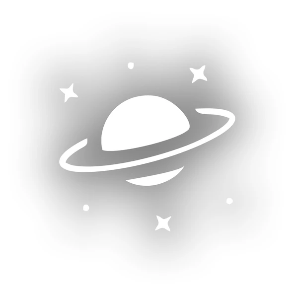 Saturn Araba Sticker 17x17 Cm Beyaz ürün görseli 1