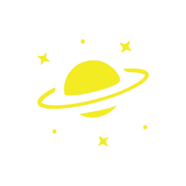 Saturn Araba Sticker 17x17 Cm Sarı ürün görseli 1