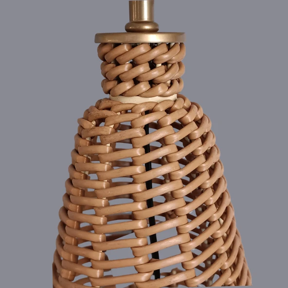 Halen Rattan Hasır Abajur - Resim 3