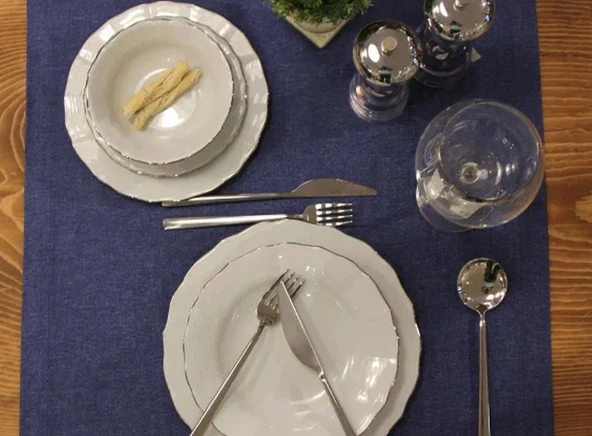 Porland Wavy Platin 60 Parça Yemek Takımı ürün görseli 1