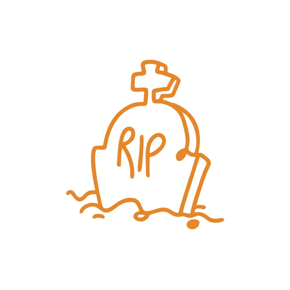 Rip Mezar Taşı Araba Sticker 17x17 Cm Turuncu ürün görseli 1