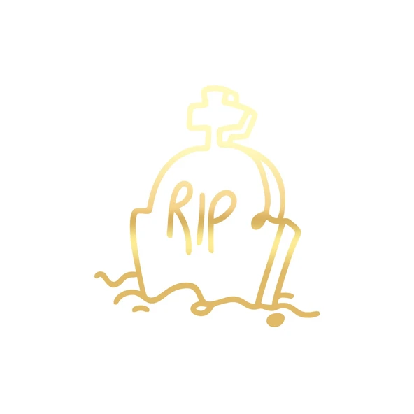Rip Mezar Taşı Araba Sticker 17x17 Cm Gold ürün görseli 1
