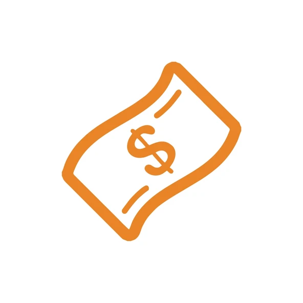 Dolar Banknot Araba Sticker 17x17 Cm Turuncu ürün görseli 1