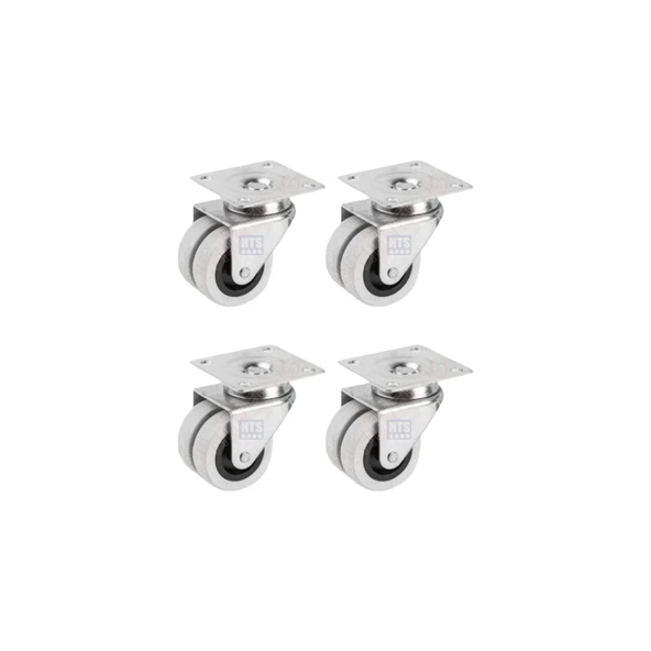 Hts 336- Tabla Bağlantılı Gri Pvc Kaplama 50Mm Mobilya Teker 4 Ad. ürün görseli 1