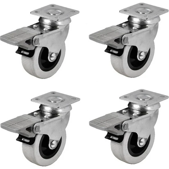 Hts 254- Döner Tablalı Frenli Mobilya Tekeri Çap : 52 Mm 4 Ad. ürün görseli 1