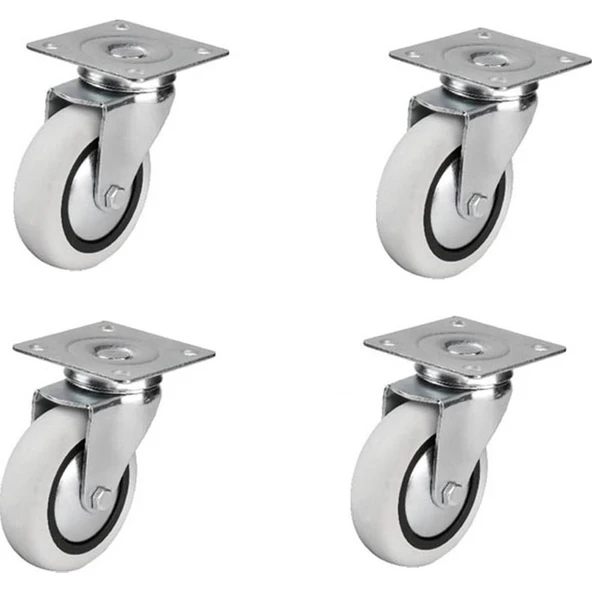 Hts 351- Döner Tablalı Mobilya Tekeri Tekerlek Çap : 74 Mm 4 Ad. ürün görseli 1