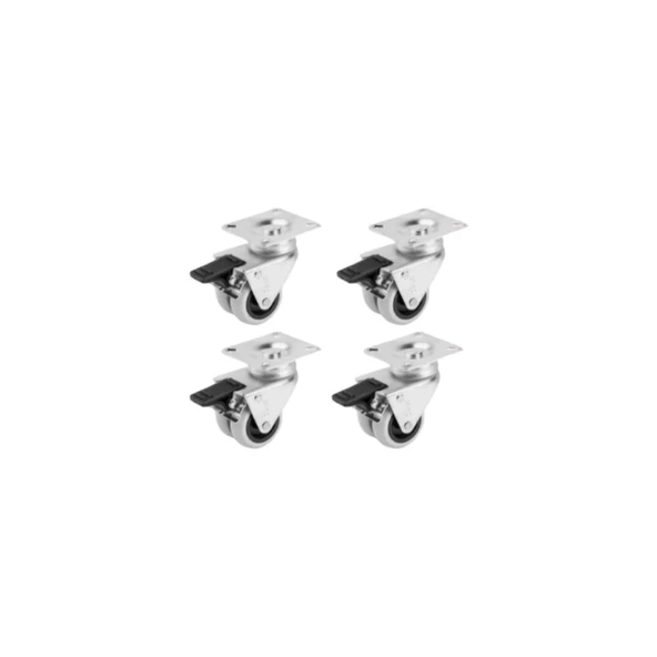 Hts 346- Tabla Bağlantılı Frenli 50 Mm Mobilya Tekerlek 4 Ad. ürün görseli 1