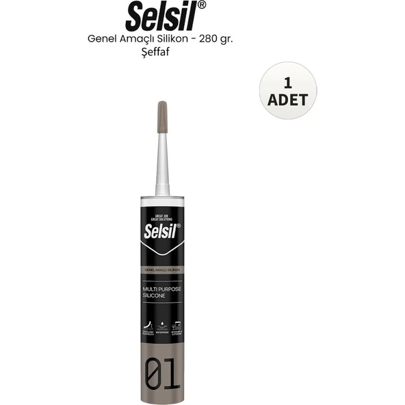 Selsil Genel Amaçlı Şeffaf Silikon 280 Gr. ürün görseli 1