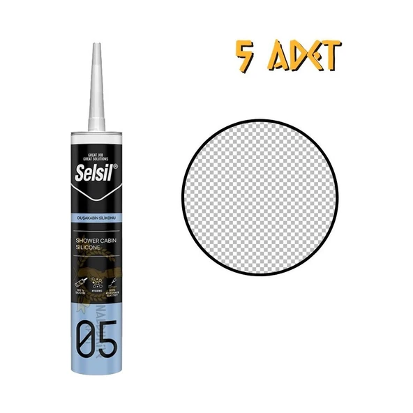 Selsil Mutfak Banyo Duşakabin Silikonu Şeffaf 280 Ml. - 5 Adet ürün görseli 1