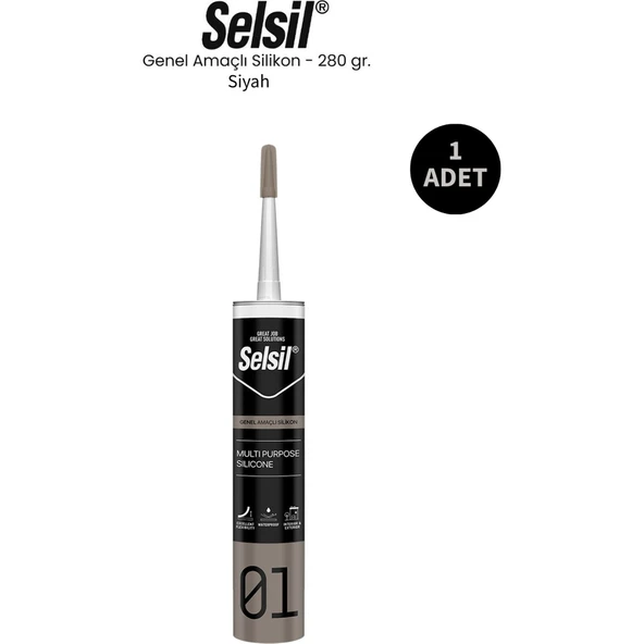 Selsil Genel Amaçlı Siyah Silikon 280 Gr. ürün görseli 1