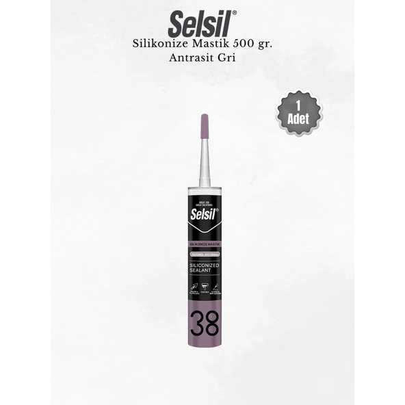 Selsil Silikonize Antrasit Gri Mastik 500 Gr. ürün görseli 1