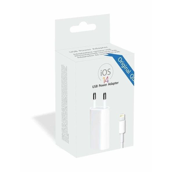 PDAteknoloji iOS 14 USB Şarj Adaptör + Lightning Şarj Kablosu Beyaz A2118-2IN1 ürün görseli 1