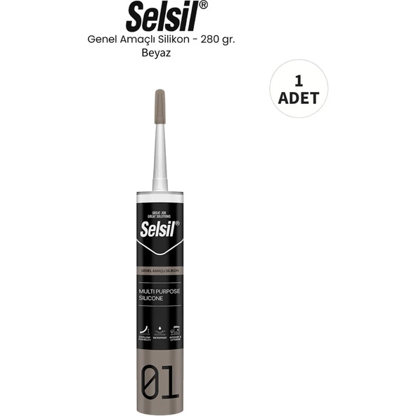 Selsil Genel Amaçlı Beyaz Silikon 280 Gr. ürün görseli 1