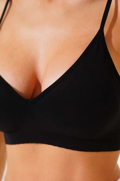 Siyah Drop Seamless Sütyen - Resim 2