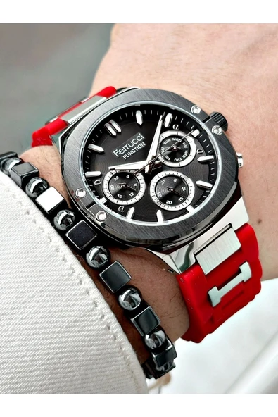 Ferrucci Function FCF 0225 03543S.03 Silikon Kordon Erkek Kol Saati ürün görseli 1