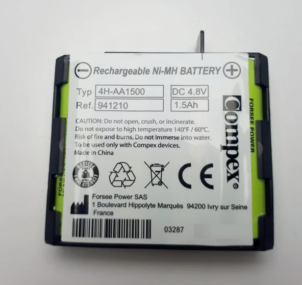 Compex Batarya 1.5 Ah 4.8V - 1 Pakette 4 Adet Çıtçıtlı Elektrot Hediye ürün görseli 1