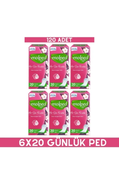 Molped Her Gün Ferahlık 20’li Günlük Ped X6 Adet ürün görseli 1