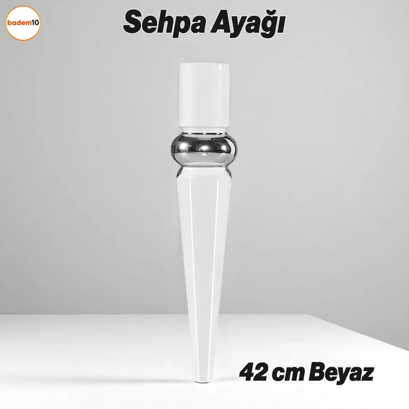 Elips Sehpa Ayağı 42 cm Plastik Beyaz Masa Ayak Mutfak Sehpası Yemek Masası Mobilya Ayakları Beyaz ürün görseli 1