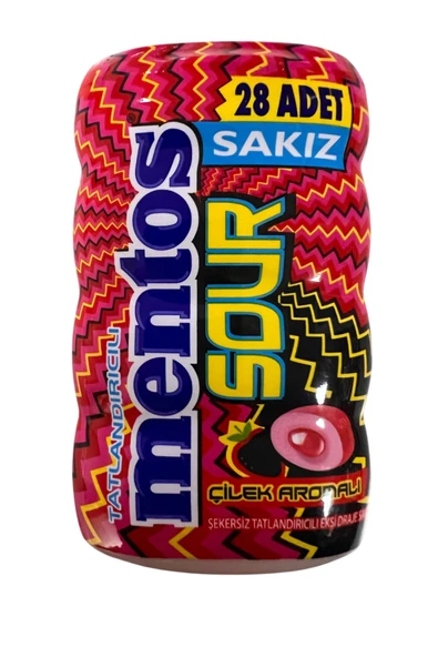 Mentos Sour Çilek Aromalı Draje Sakız 56 g ürün görseli 1