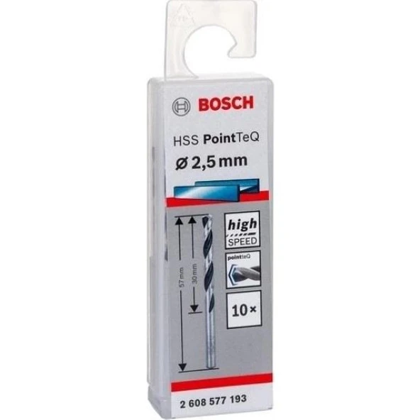 Bosch Hss Pointteq Metal Matkap Ucu 2,5mm 10 lu ürün görseli 1