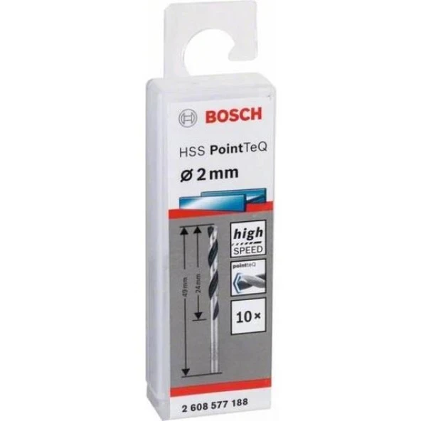 Bosch Hss Pointteq Metal Matkap Ucu 2,0mm 10 lu ürün görseli 1