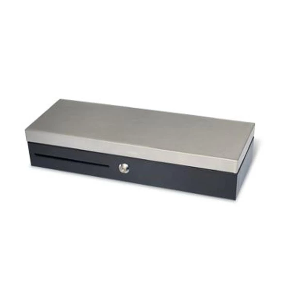 Metal Kasa üst Metalik Alt Siyah Renk Para Çekmecesi Ayarlanabilir 5 Banknot 8 Bozuk Para Haznesi 46X17 INOX-ECO-EUROPE 10 Cm  RJ11 - 24 V - 2 Pozisyonlu ürün görseli 1
