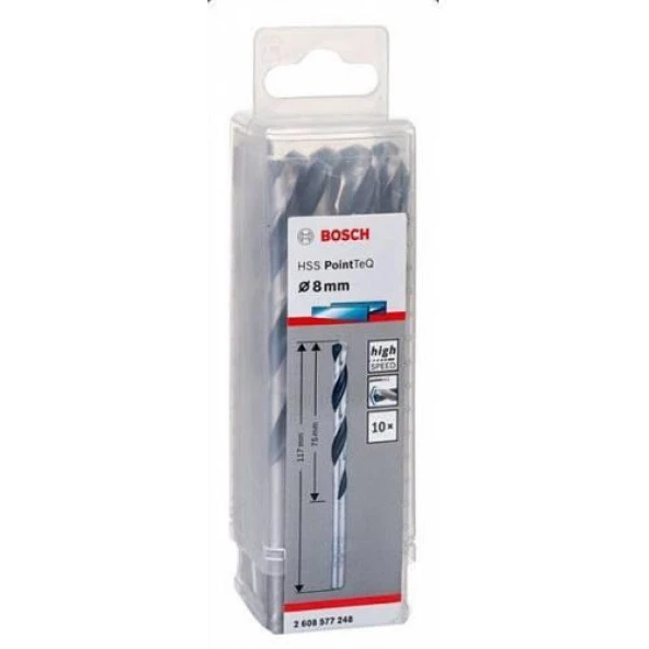 Bosch Hss Pointteq Metal Matkap Ucu 8,0mm 10 lu ürün görseli 1