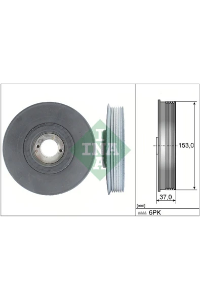 INA 544003910  Krank Kasnağı (peugeot : Partner / Citroen : Berlingo 1.9 Dw8 Klimalı 2.0hdı Dw10) ürün görseli 1