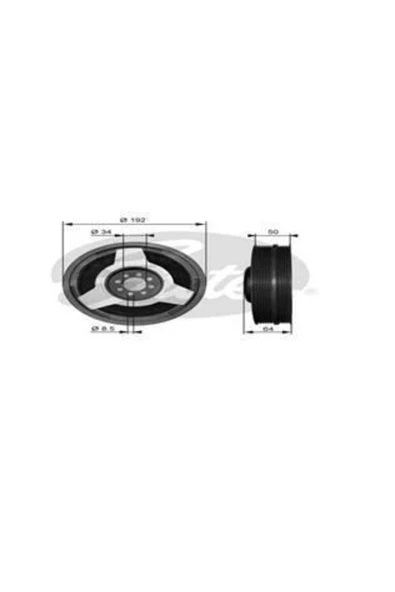 Gates TVD1030 Krank Kasnagı Passat 97-05 A4 99-08 A6 98-05 Superb 02-08 2.5 Tdı ürün görseli 1