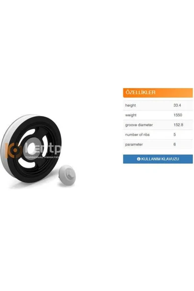 K1421s Krank Kasnağı Set 206 307 406 C3 1.4 Hdı Fiesta Fusion Focus 1.4 Focus Cmax 1.6 Tdcı ürün görseli 1