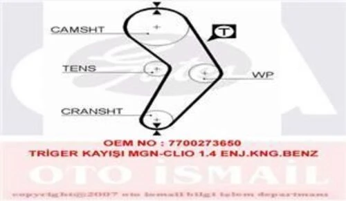 Gates 5473XS TRIGER EKSANTRIK KAYISI CLIO KANGOO MEGANE 1.4 8V E7 ürün görseli 1