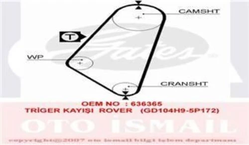 Gates 5083  TRIGER EKSANTRIK KAYISI VECTRA A 88-92 1.4 1.6 104x170 ürün görseli 1