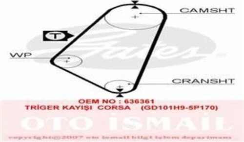 Gates 5052  TRIGER EKSANTRIK KAYISI CORSA A KADETT D 101x170 ürün görseli 1