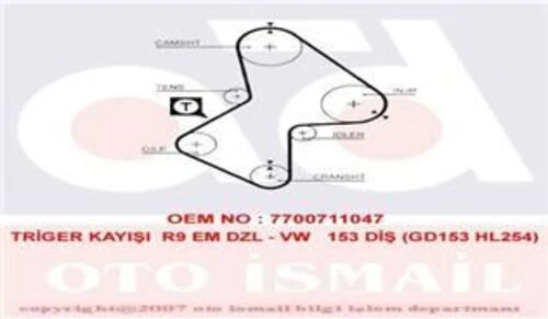 Gates 5051  TRIGER EKSANTRIK KAYISI R9 EM DIZEL 153x254 ürün görseli 1